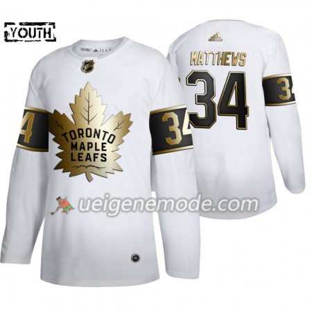 Kinder Eishockey Toronto Maple Leafs Trikot Auston Matthews 34 Adidas 2019-2020 Golden Edition Weiß Authentic
